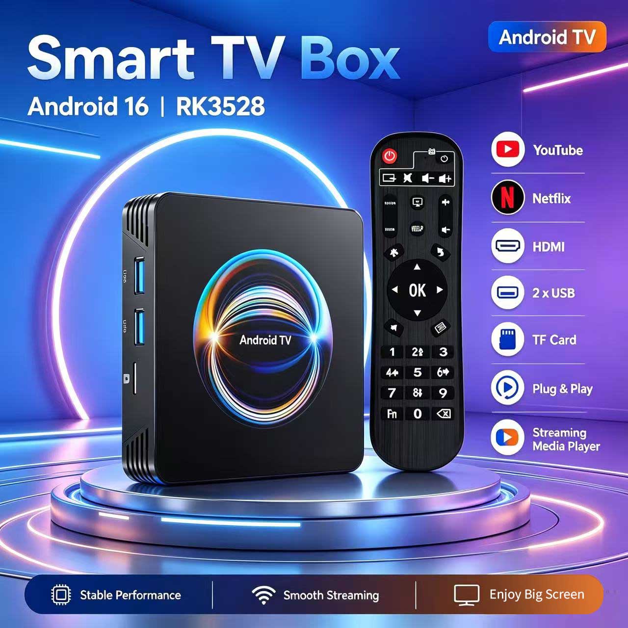 Ddr3 8Gb - Android 16 X66 ТВ-приставка RK3528 Quad